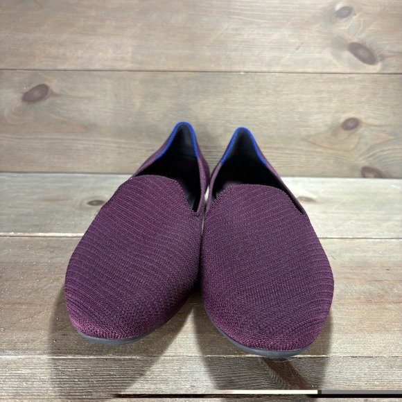 rothys womens size 9 shoes purple slip on almond work loafers flats - Picture 3 of 8